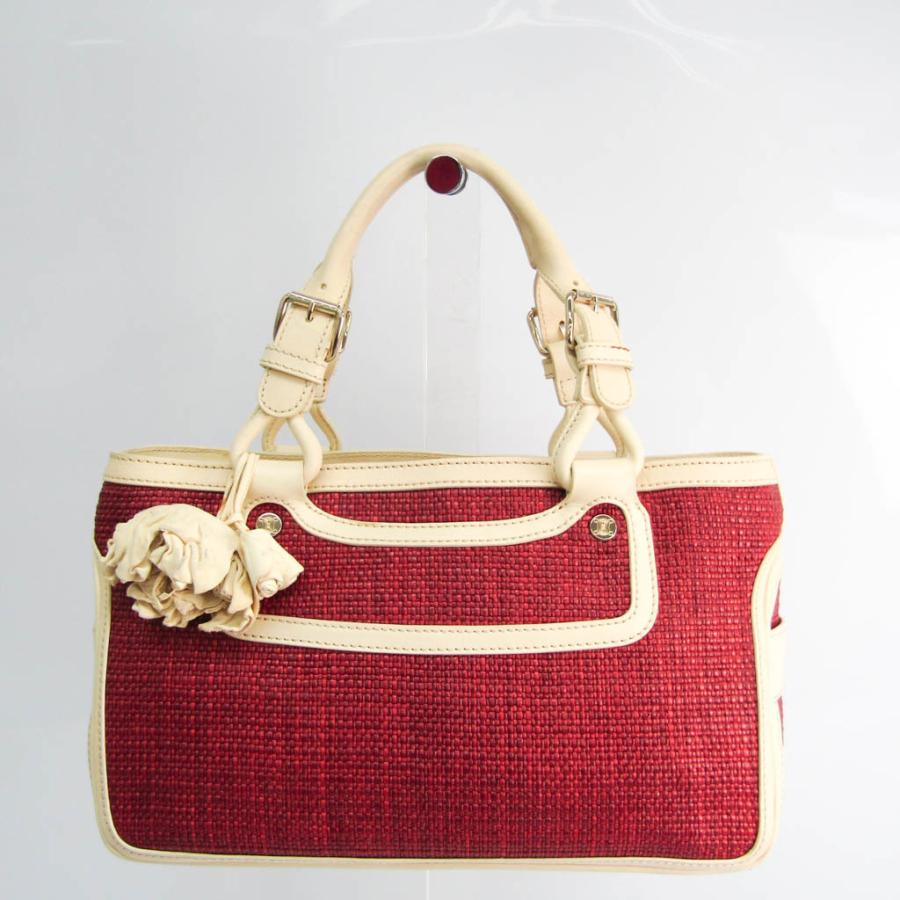 セリーヌ ブギー レディース レザー ストロー ハンドバッグ クリーム ダークレッド Bf524094 Eladyヤフーショップ 通販 Yahoo ショッピング