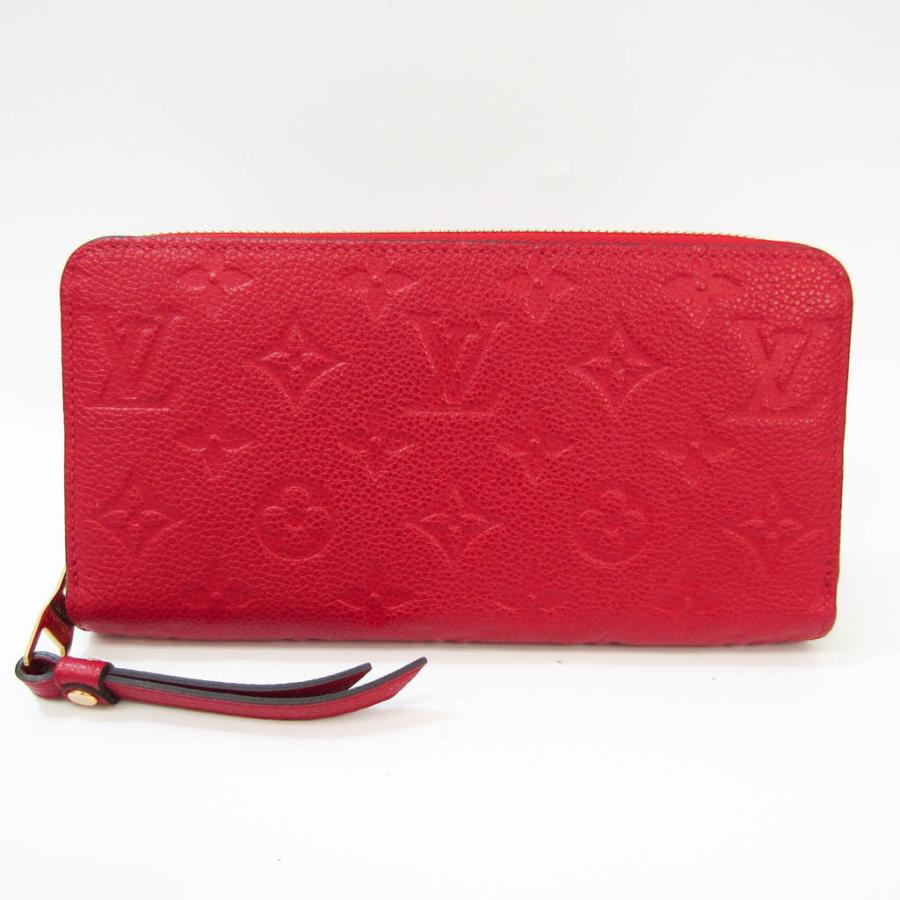 ルイヴィトン モノグラム アンプラント ジッピーウォレット 赤 長財布