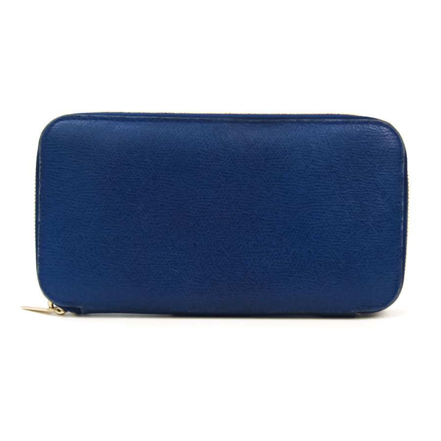 ヴァレクストラ Valextra ラウンドジップ長財布 ロイヤルブルー