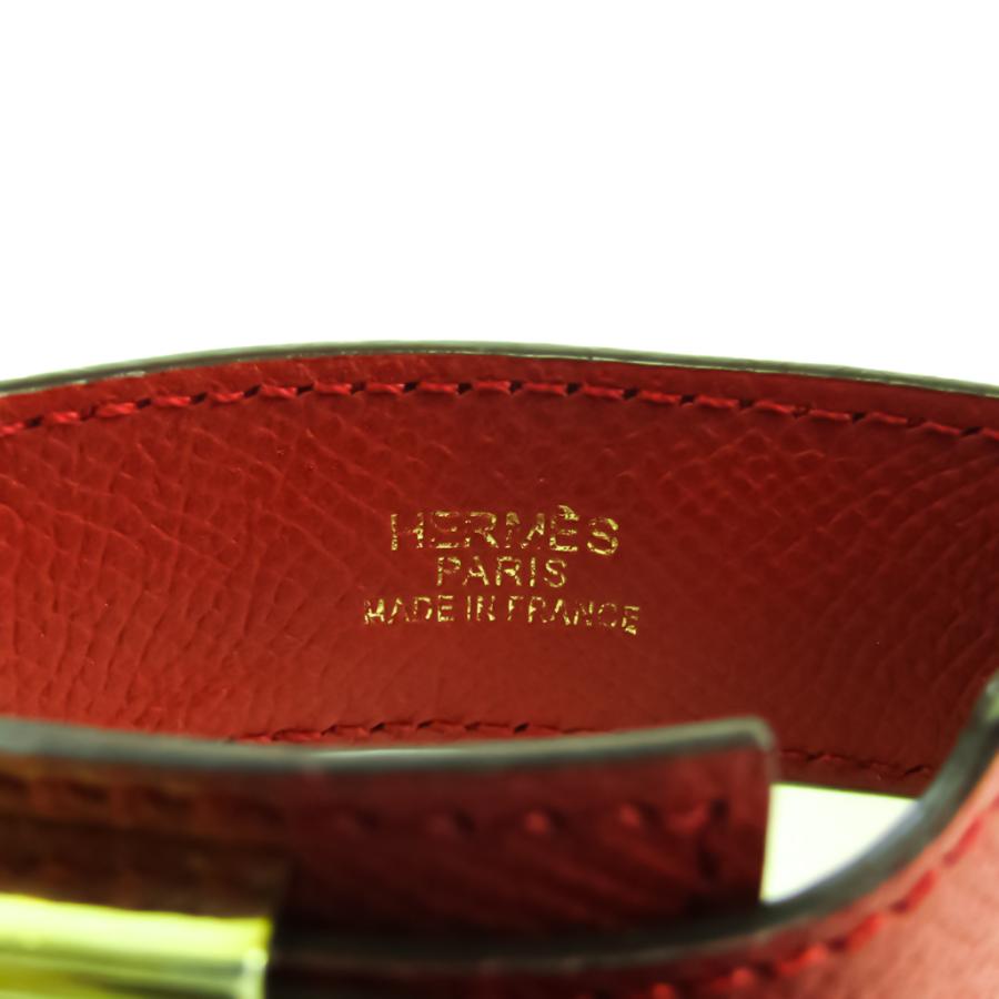 HERMES エルメス アルテミス レザー,メタル ブレスレット ゴールド 