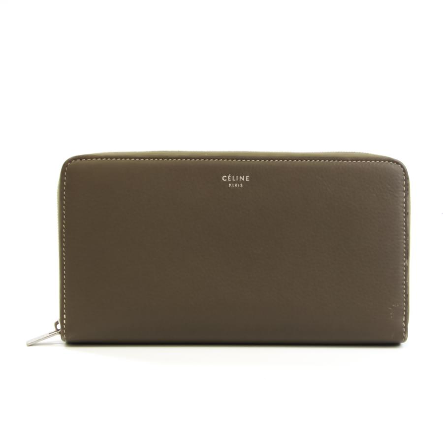 CELINE セリーヌ レディース レザー 長財布（二つ折り） カーキ 