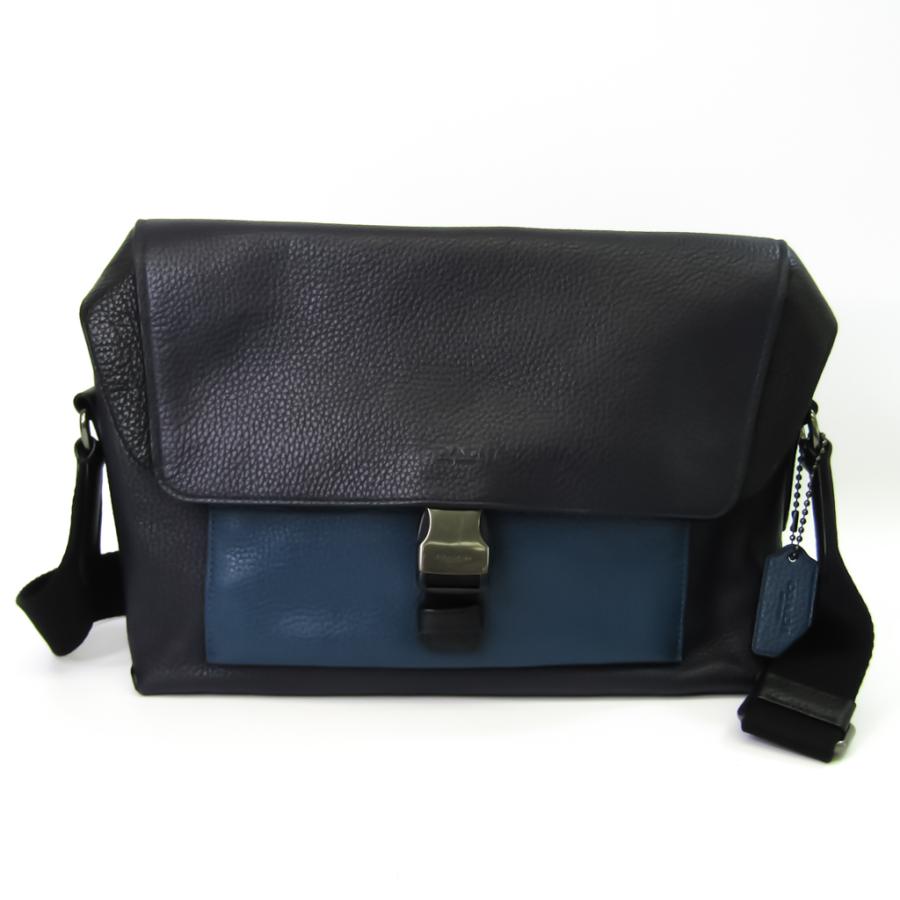 COACH コーチ 59422 メンズ レザー ショルダーバッグ ブルー,ダーク  