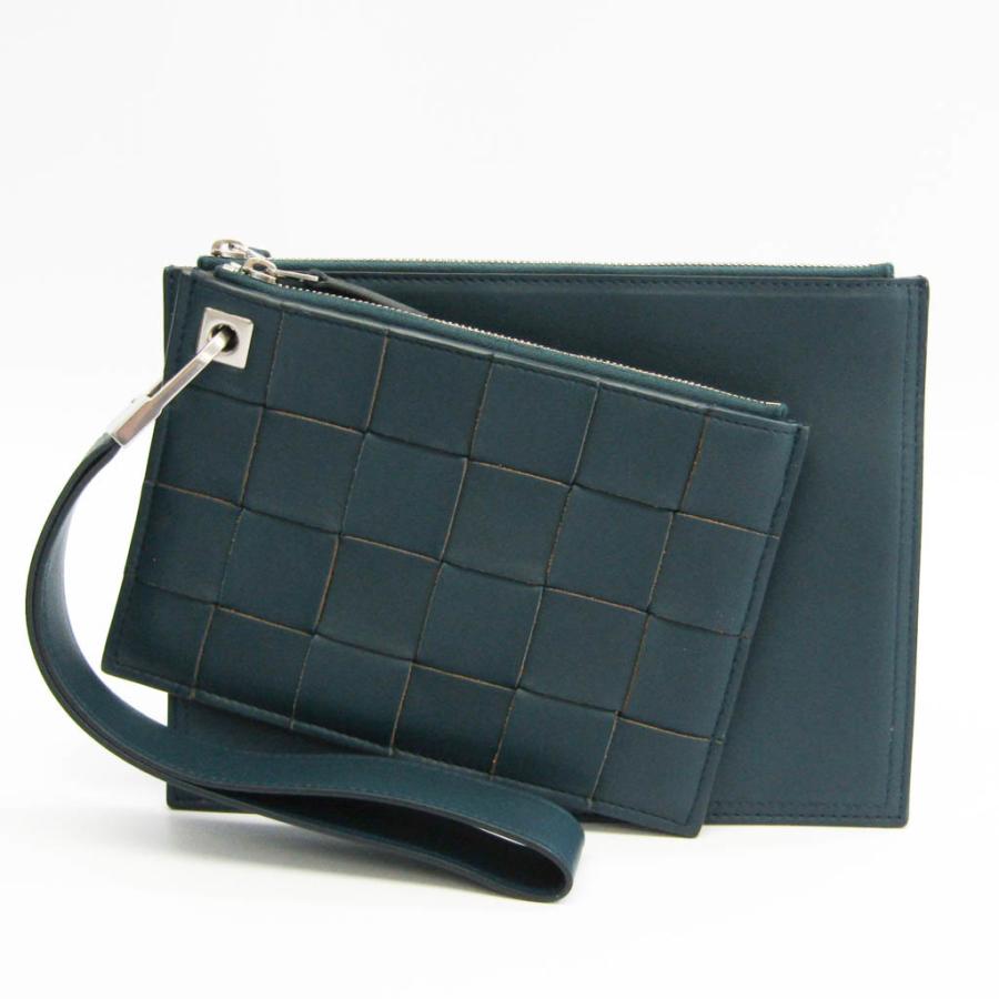 BOTTEGA VENETA ダークグリーン クラッチバッグ
