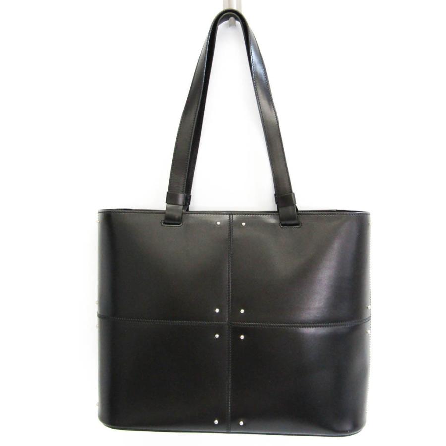 トッズ レディース レザー スタッズ トートバッグ ブラック : ELADY 