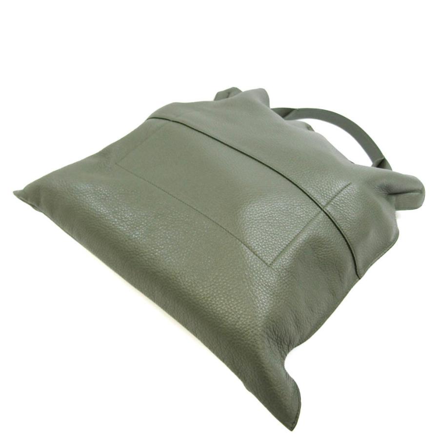 【希少❗️】リバーシブル！jll sander レザー　トートバッグ　グリーン 希少❗️】リバーシブル！jll sander レザー トートバッグ