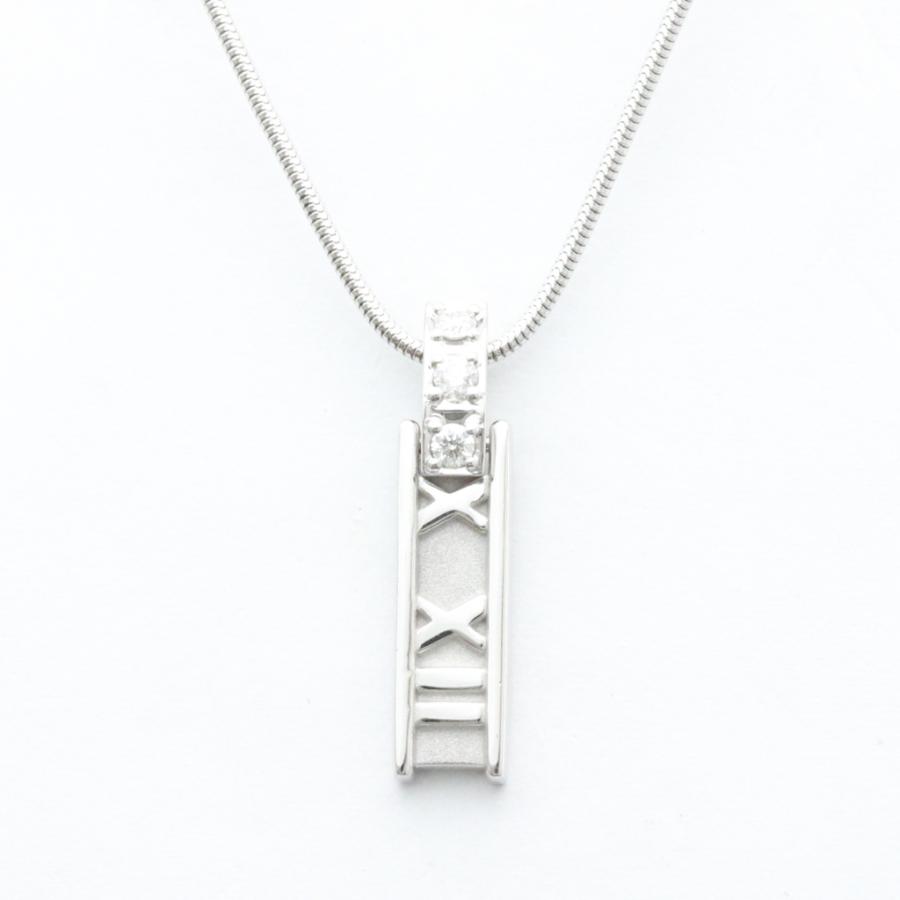 TIFFANY&Co. ティファニー アトラス 3P ダイヤモンド ネックレス K18 