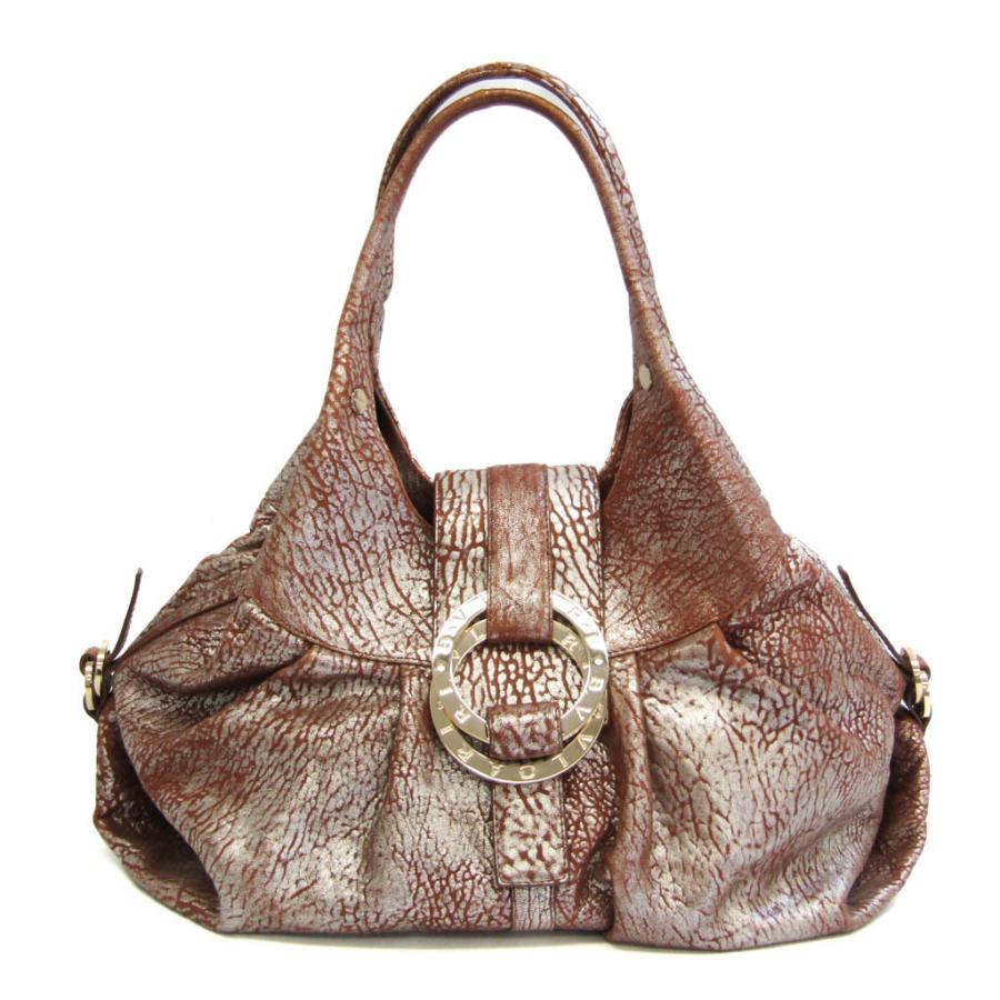 ブルガリ チャンドラ レディース レザー トートバッグ ブラウン