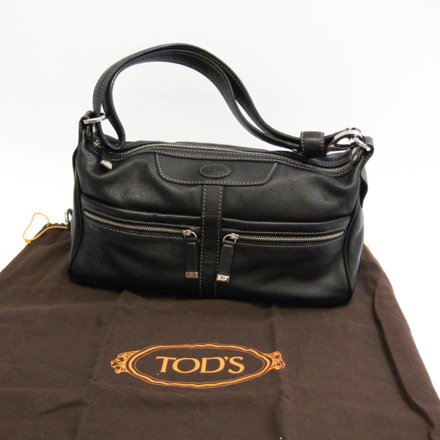 TOD'S トッズ レディース レザー ショルダーバッグ ダーク