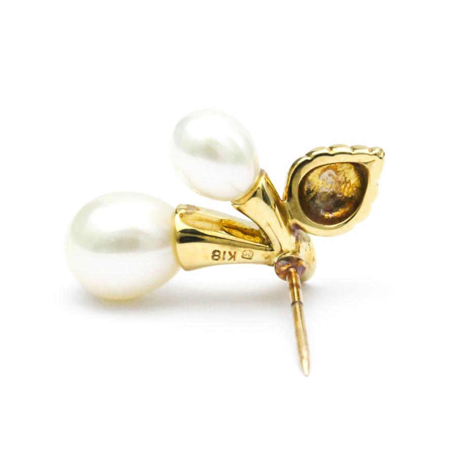MIKIMOTO ミキモト さくらんぼモチーフ パール ブローチ K18 MIKIMOTO ミキモト さくらんぼモチーフ パール ブローチ K18