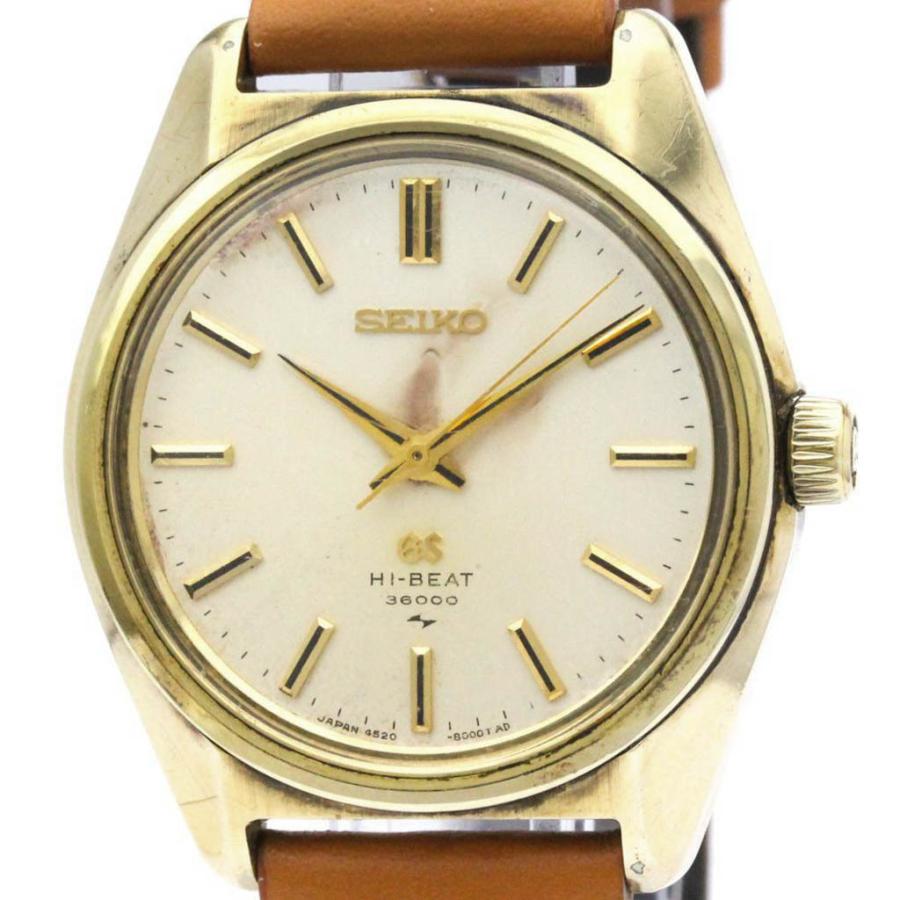 グランドセイコー ハイビート 36000 ゴールドプレート レザー 手巻き  