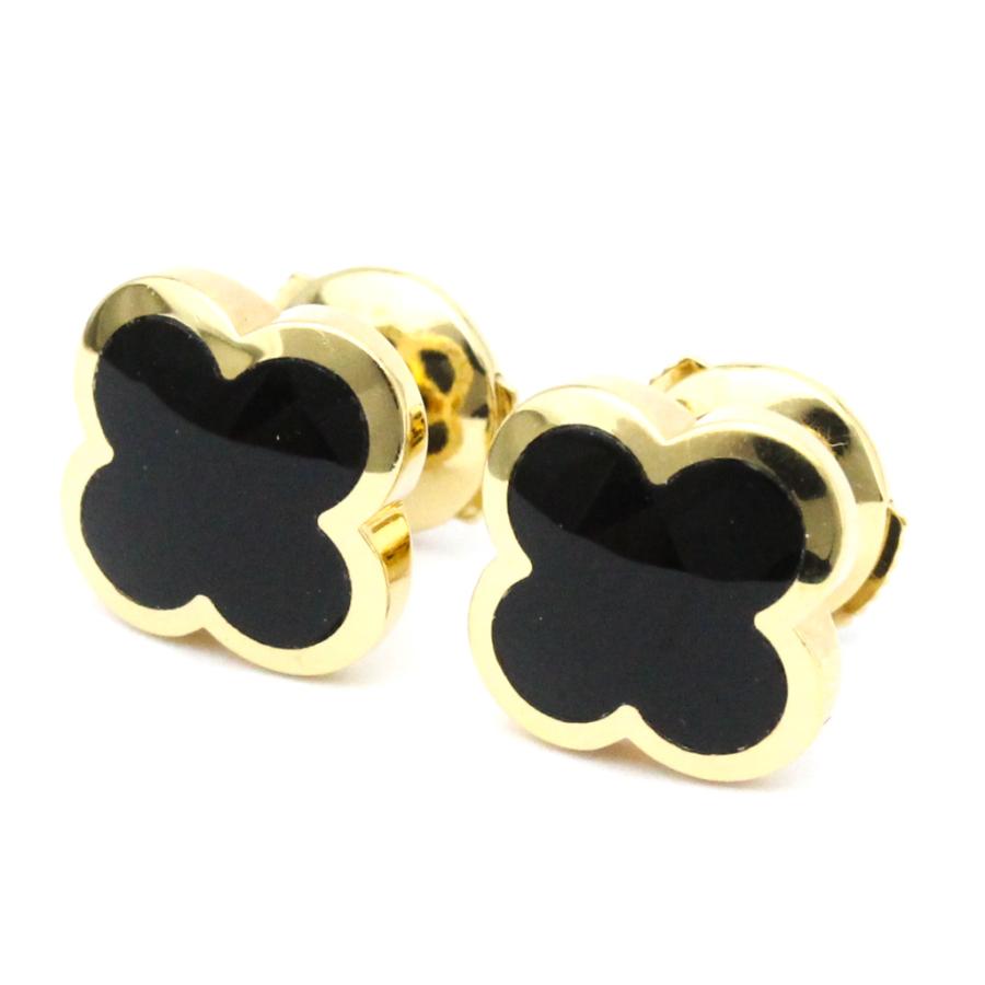 ヴァンクリーフ＆アーペル ピュア アルハンブラ ピアス オニキス K18 