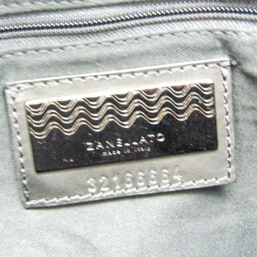 ザネラート 波柄 ポスティーナ レディース レザー,ナイロン