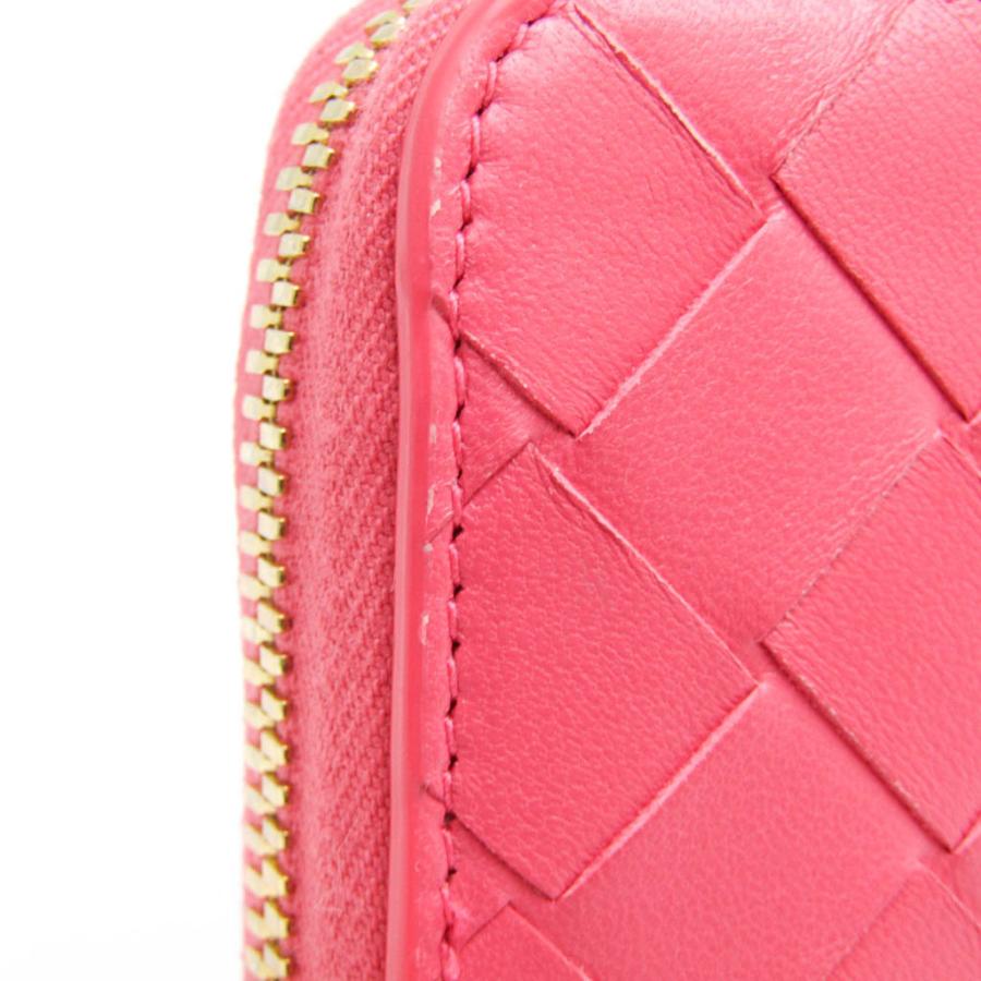 ボッテガヴェネタ 長財布 二つ折り ピンク レザー イントレチャート 本革 BOTTEGA VENETA （未使用 展示品）ボッテガヴェネタ イントレ