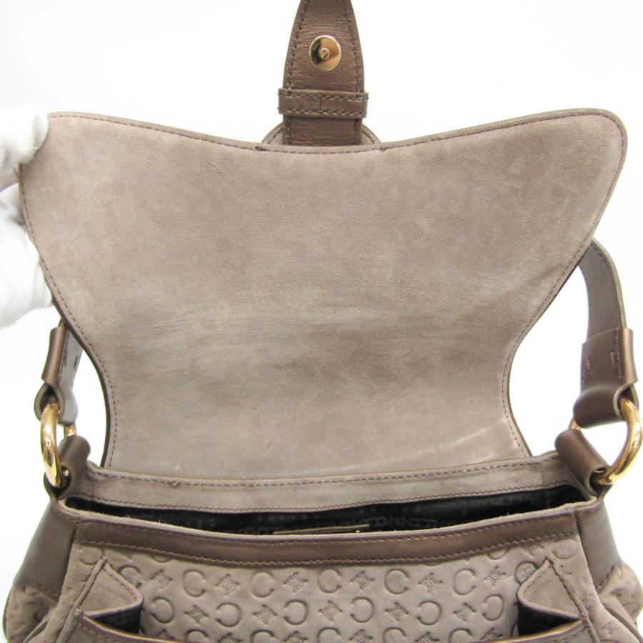 CELINE セリーヌ Cマカダム レディース スエード,レザー ショルダー