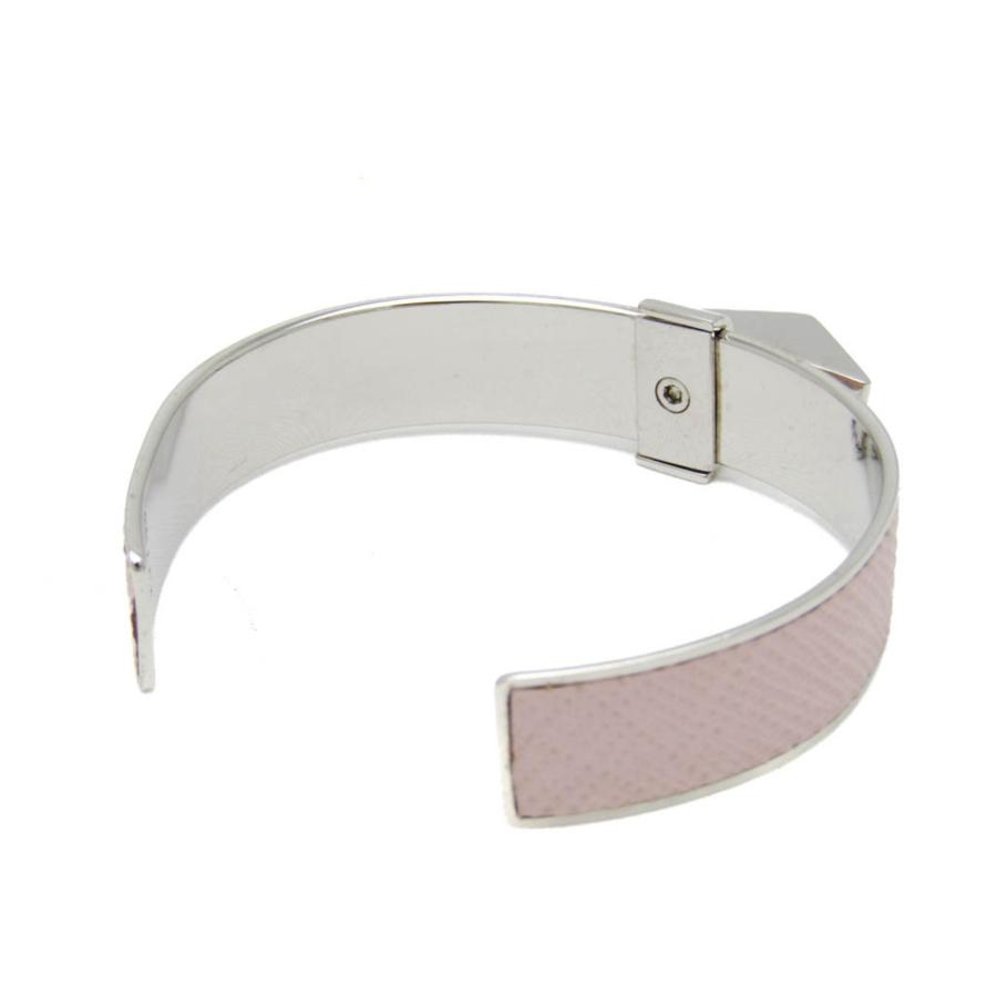 PRADA（プラダ） 1IB375 レザー,メタル バングル ライトピンク 