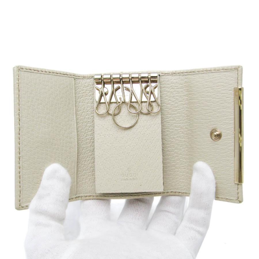 グッチ(Gucci) 127048 メンズ，レディース GGキャンバス レザー キーケース ベージュ，ブラウン，オフホワイト_3
