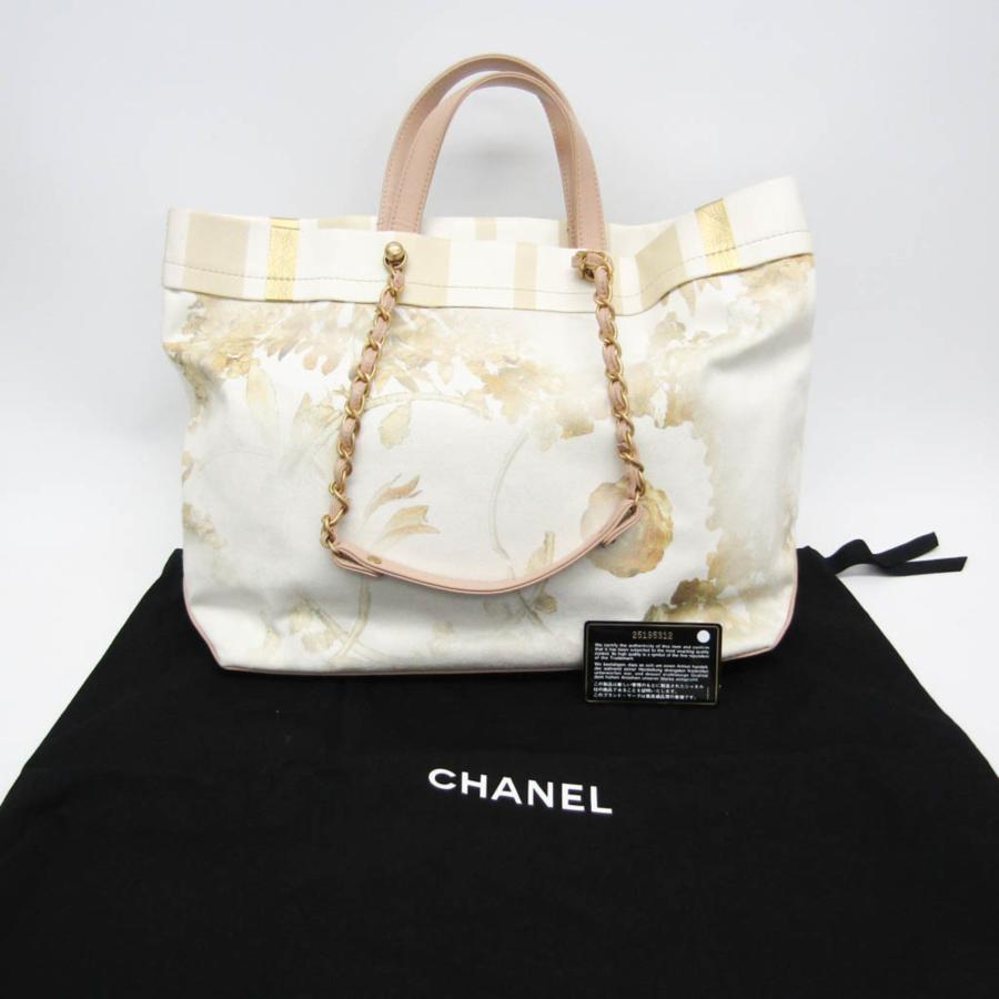CHANEL（シャネル） 花柄 レディース キャンバス,レザー ハンドバッグ 