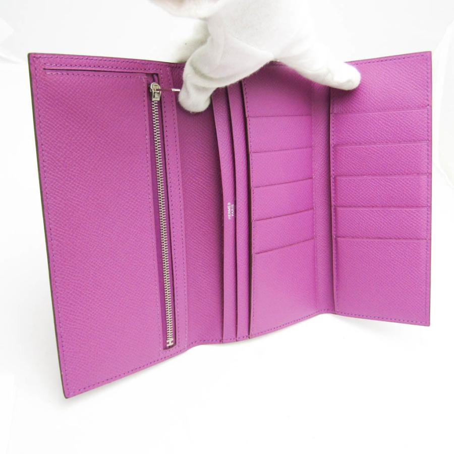 エルメス HERMES 財布 ベアン 三つ折り パープル