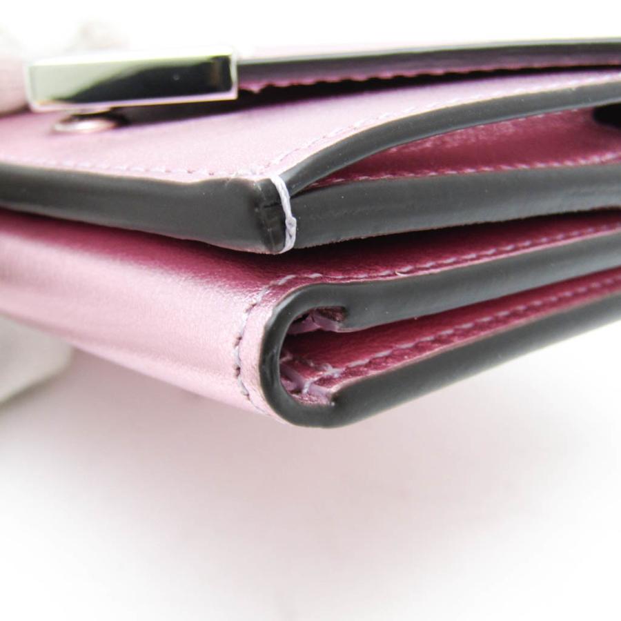 【美品】フェンディ FFダイヤモンド 財布 三つ折り メタリックピンク FENDI フェンディ FFダイヤモンド 財布 三つ折り メタリックピンク