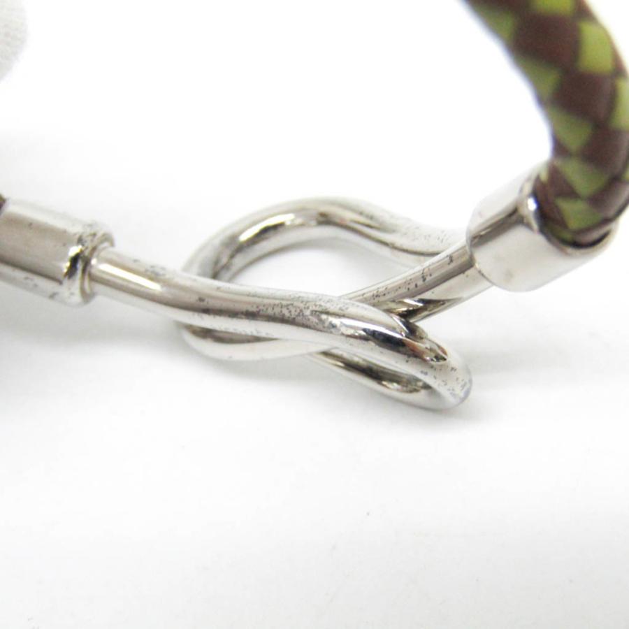 HERMES（エルメス） ジャンボ 編み込み レザー,メタル 無し バングル