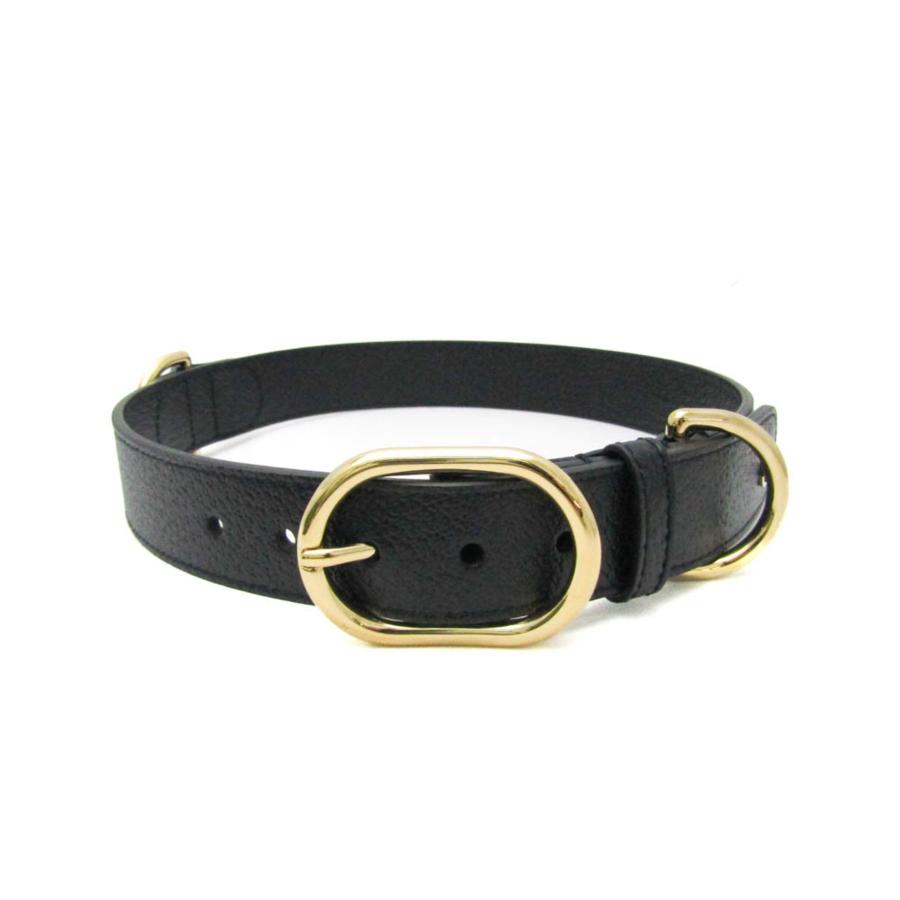 GUCCI（グッチ） インターロッキングG 695256 犬 首輪 レザー ブラック