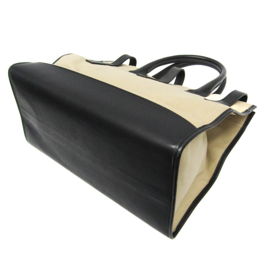 CELINE ハンドバッグ ベージュ ブラック CELINE（セリーヌ） レディース レザー,キャンバス ハンドバッグ