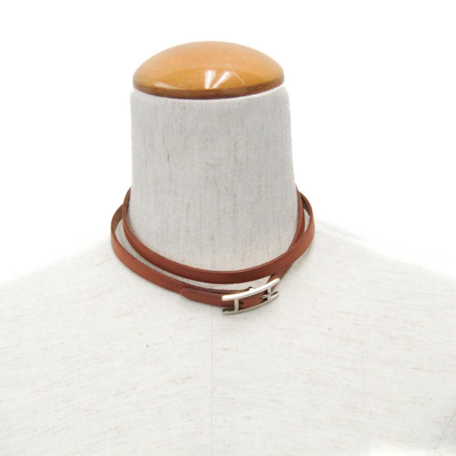 HERMES（エルメス） アピ チョーカー レザー,メタル バングル ブラウン
