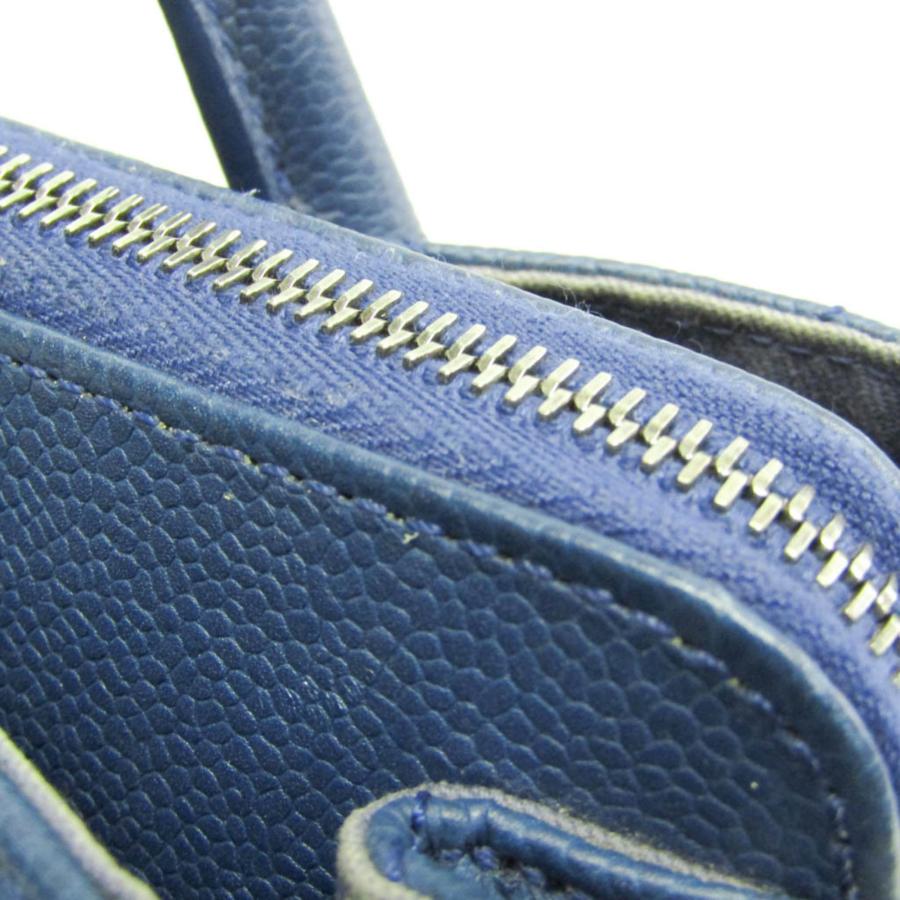 シャネル(Chanel) ワイルドステッチ レディース キャビアスキン ハンドバッグ，ショルダーバッグ ネイビー_12