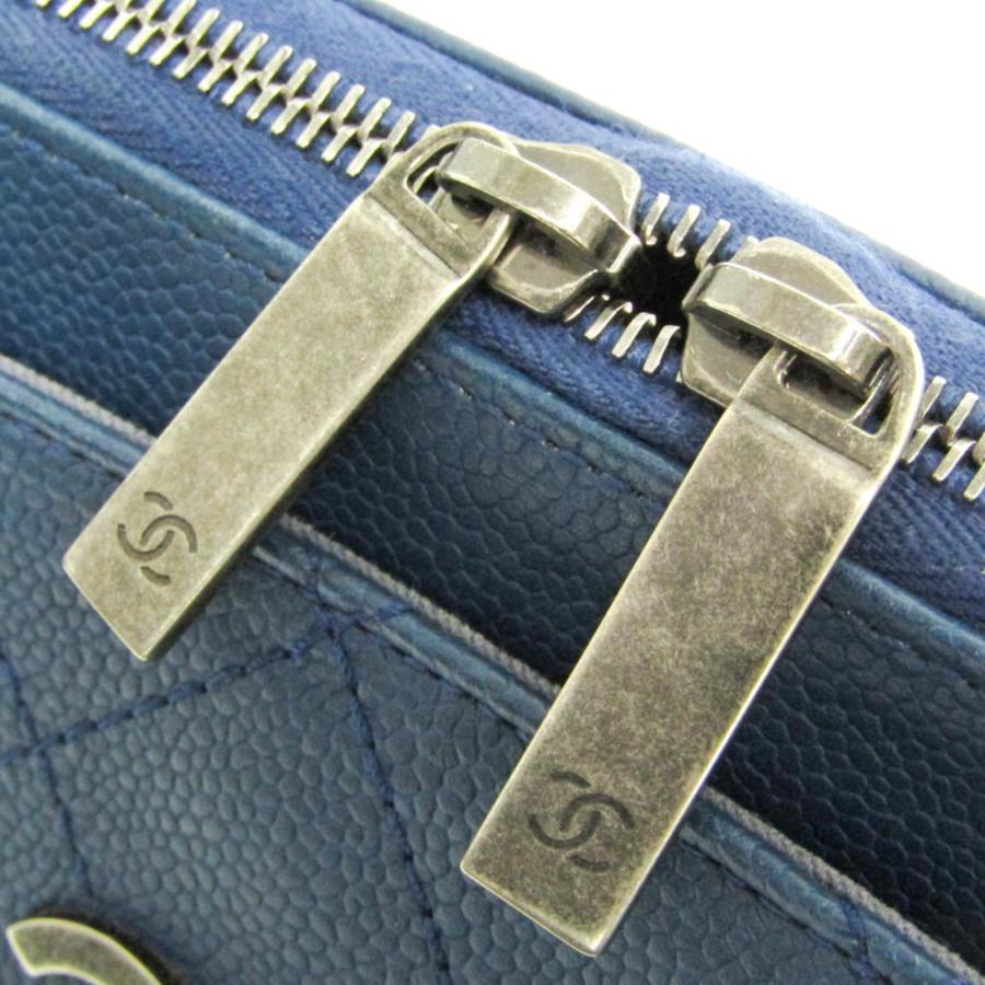 シャネル(Chanel) ワイルドステッチ レディース キャビアスキン ハンドバッグ，ショルダーバッグ ネイビー_8