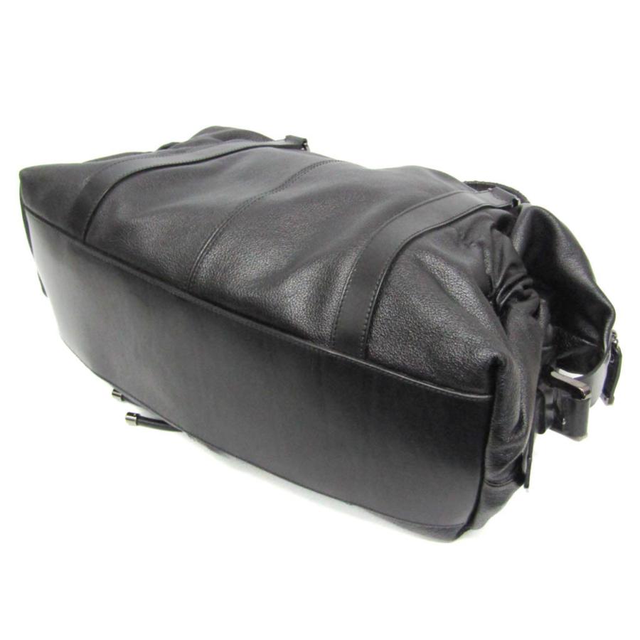 ☆美品☆Burberry ブラックレザー ボストンバッグ BURBERRY（バーバリー） メンズ,レディース レザー ボストンバッグ