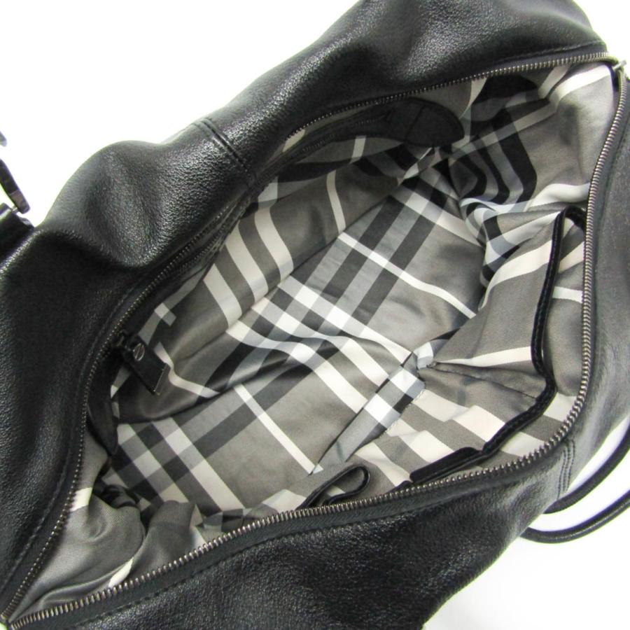 ☆美品☆Burberry ブラックレザー ボストンバッグ BURBERRY（バーバリー） メンズ,レディース レザー ボストンバッグ