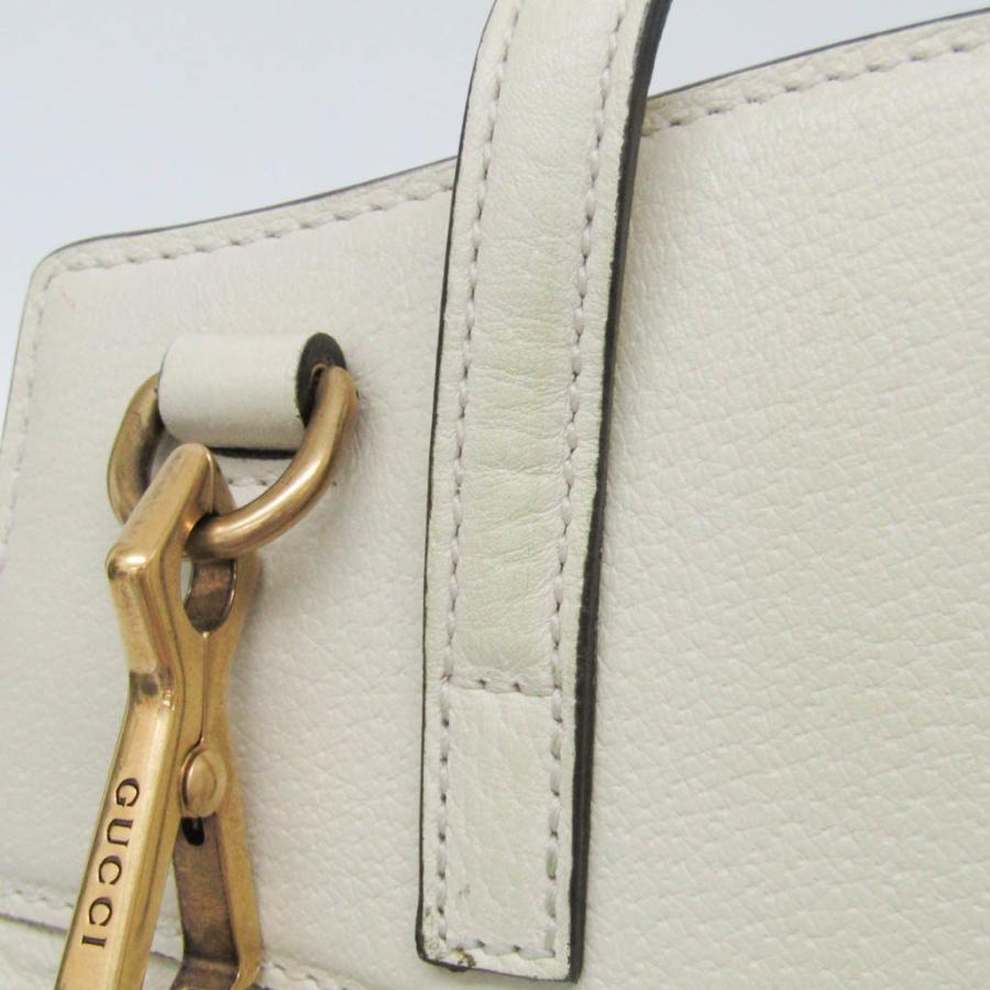 GUCCI ホワイトレザーバタフライハンドバッグ