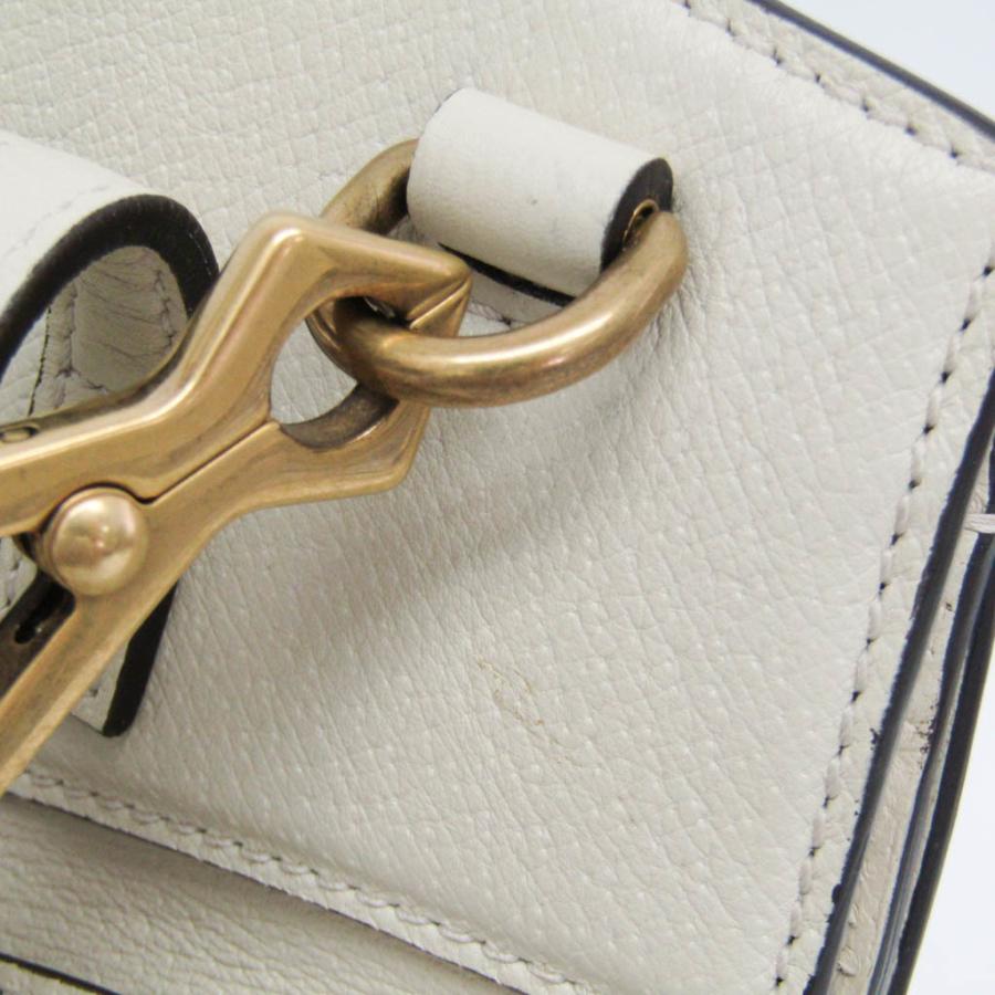 GUCCI ホワイトレザーバタフライハンドバッグ