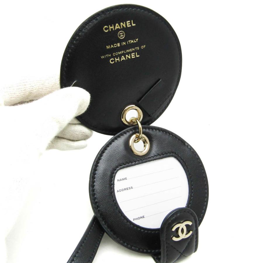 シャネル マトラッセネームタグバッグチャームキーホルダー CHANEL（シャネル） マトラッセ レディース ネームタグ ブラック