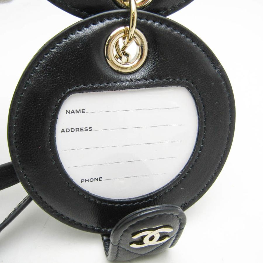 シャネル マトラッセネームタグバッグチャームキーホルダー CHANEL（シャネル） マトラッセ レディース ネームタグ ブラック