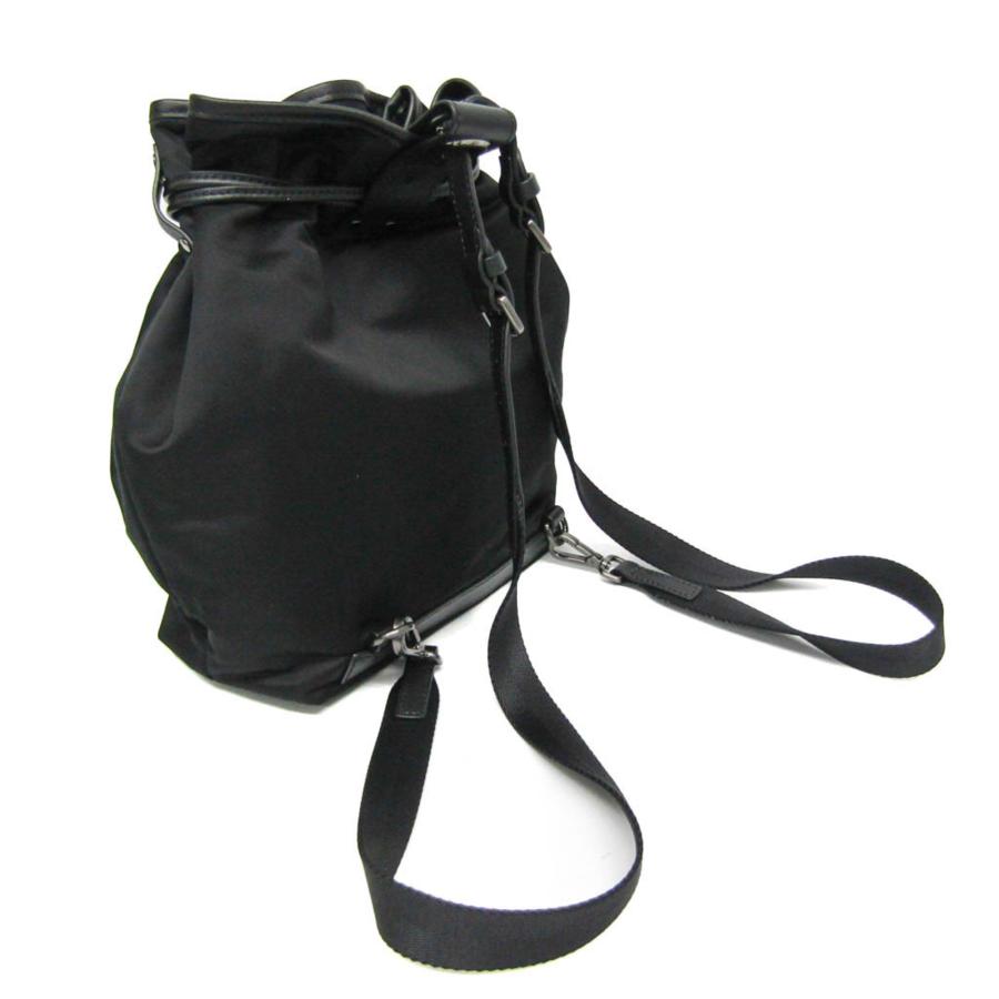 極美品✨HUNTING WORLD ナイロン×レザー 巾着リュック　バックパック Hunting World（ハンティング・ワールド） 巾着 レディース ナイロン