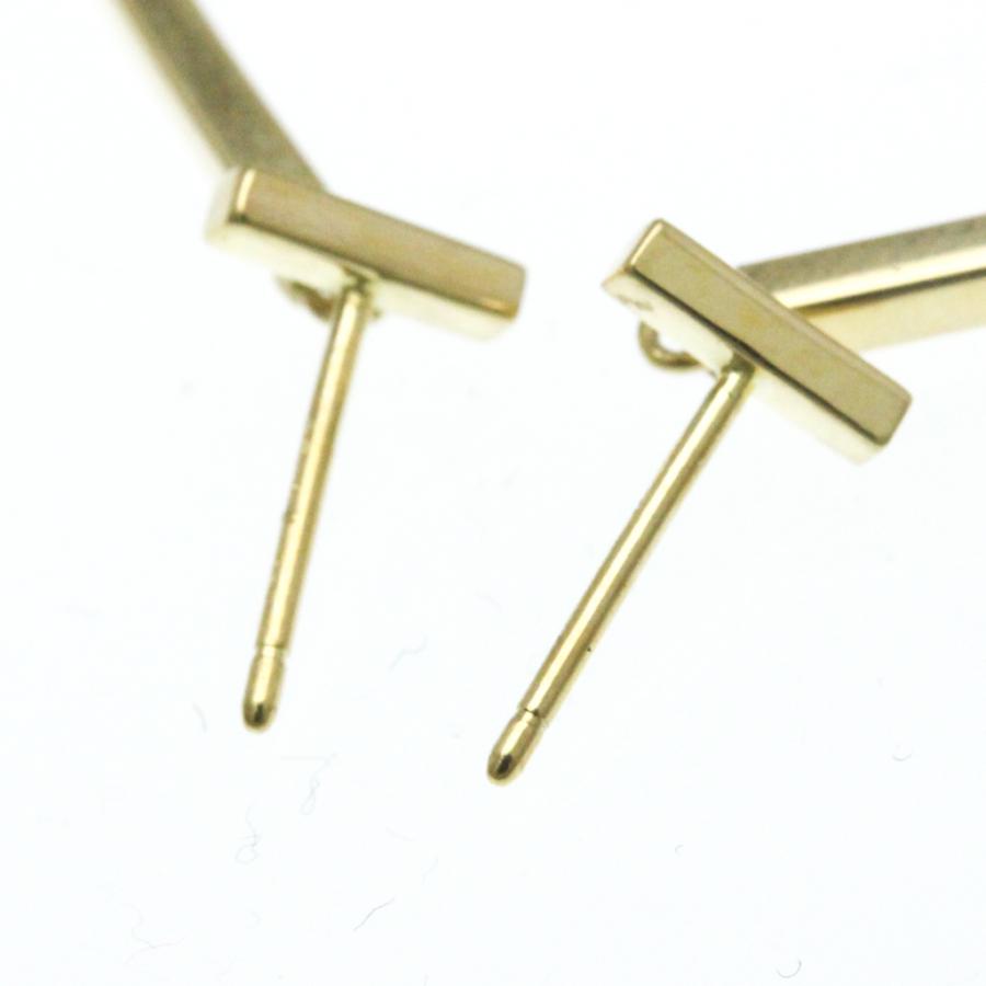 ティファニー T バー ピアス 無し K18イエローゴールド ドロップピアス