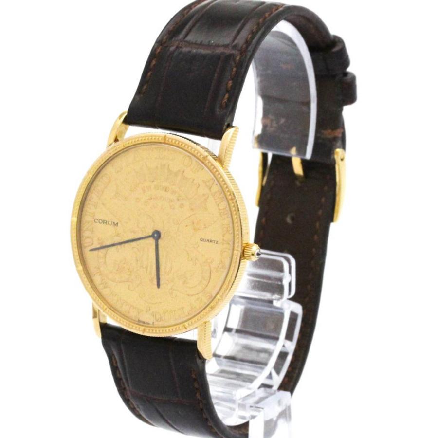 CORUM（コルム） コインウォッチ 20ドル K18 ゴールド レザー クォーツ