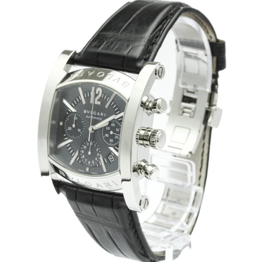 ☆BVLGARI ブルガリ アショーマ クロノグラフ AA48SCH メンズ/黒 BVLGARI（ブルガリ） アショーマ クロノグラフ ステンレススチール