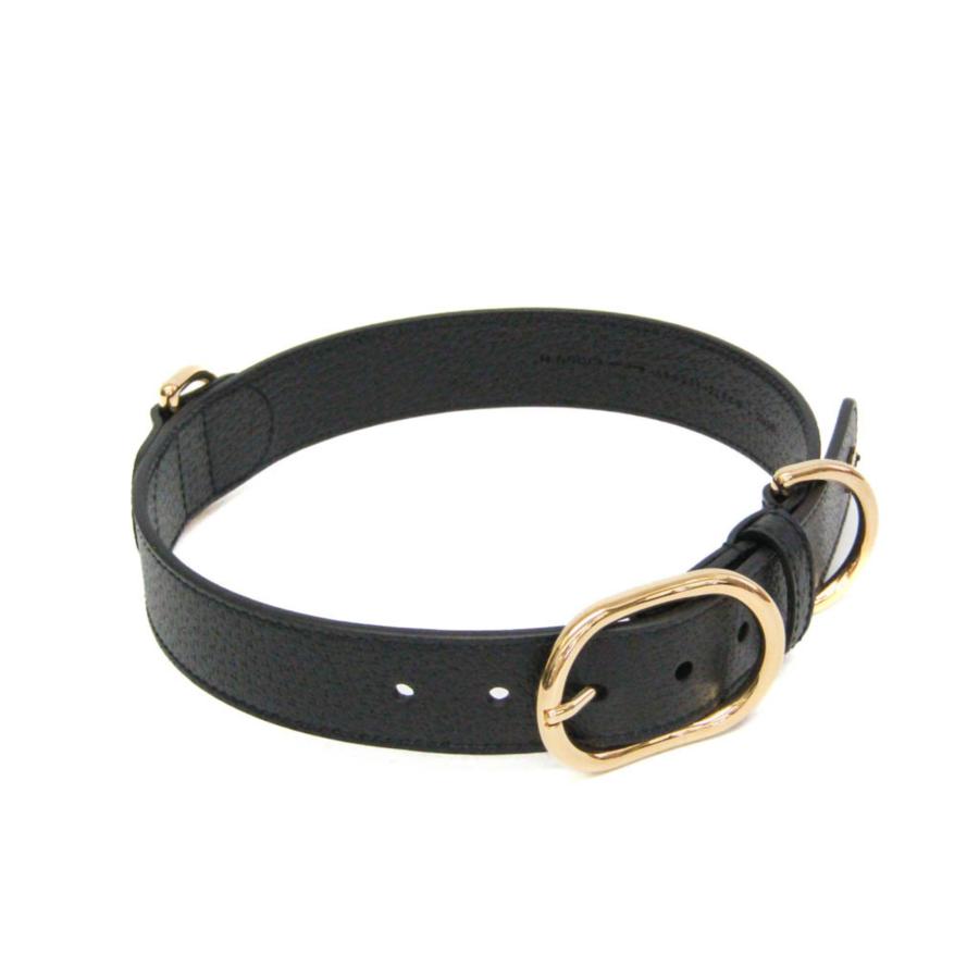 GUCCI（グッチ） インターロッキングG 695256 犬 首輪 レザー ブラック