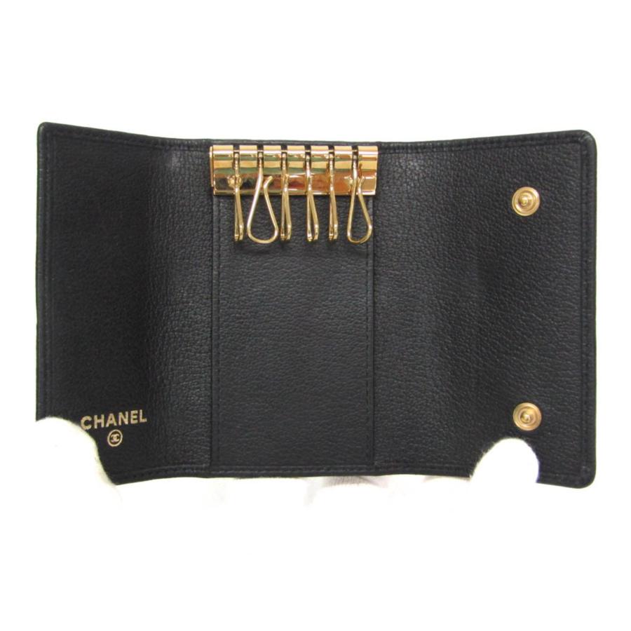 CHANEL（シャネル） カメリア レディース レザー キーケース ブラック