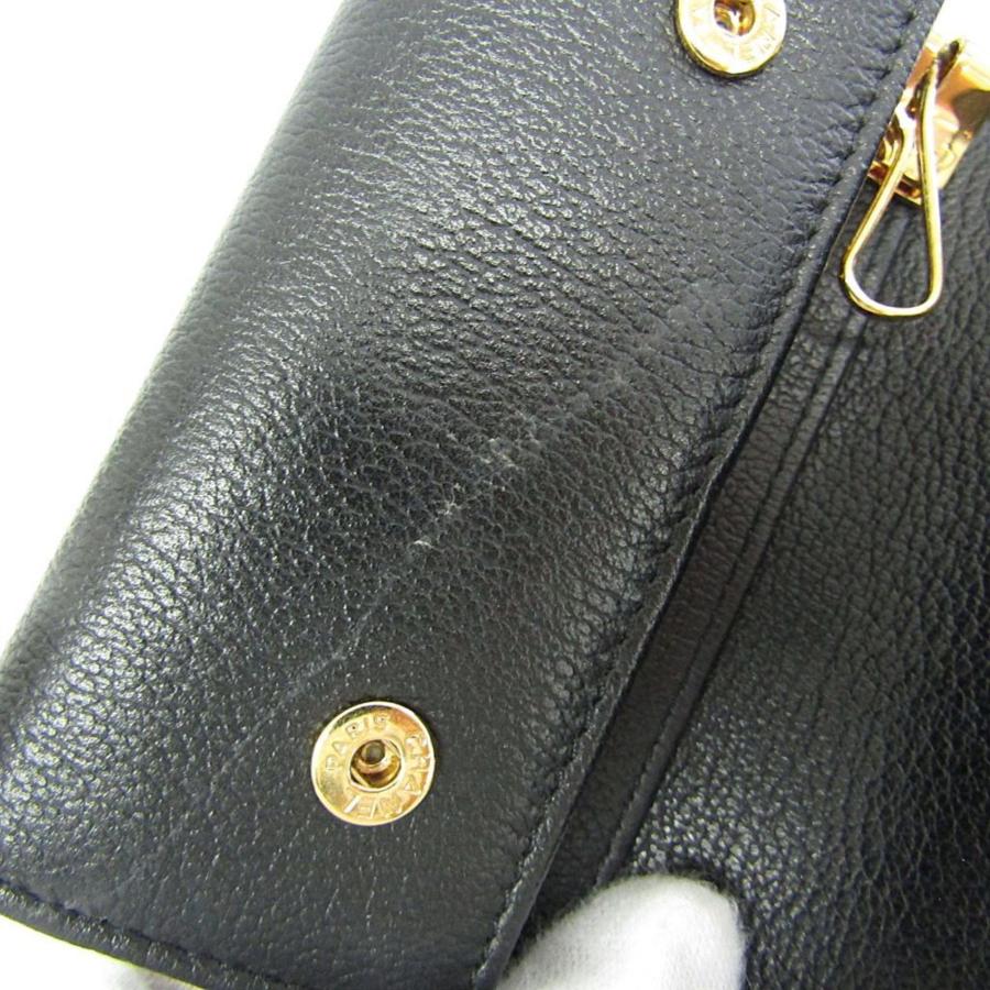 CHANEL（シャネル） カメリア レディース レザー キーケース ブラック