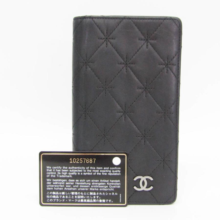 シャネル マトラッセ 長財布 ココマーク 黒 ラムスキン 二つ折り CHANEL（シャネル） ココマーク レディース ラムスキン 長財布（二