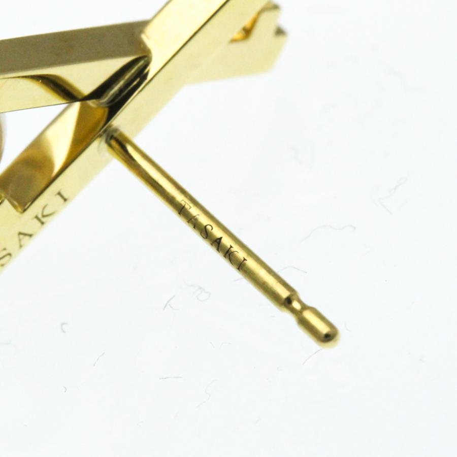 【最終値下げ】TASAKI スタッドピアス TASAKI（タサキ） 田崎真珠(TASAKI) バランス クロス ピアス 真珠 K18