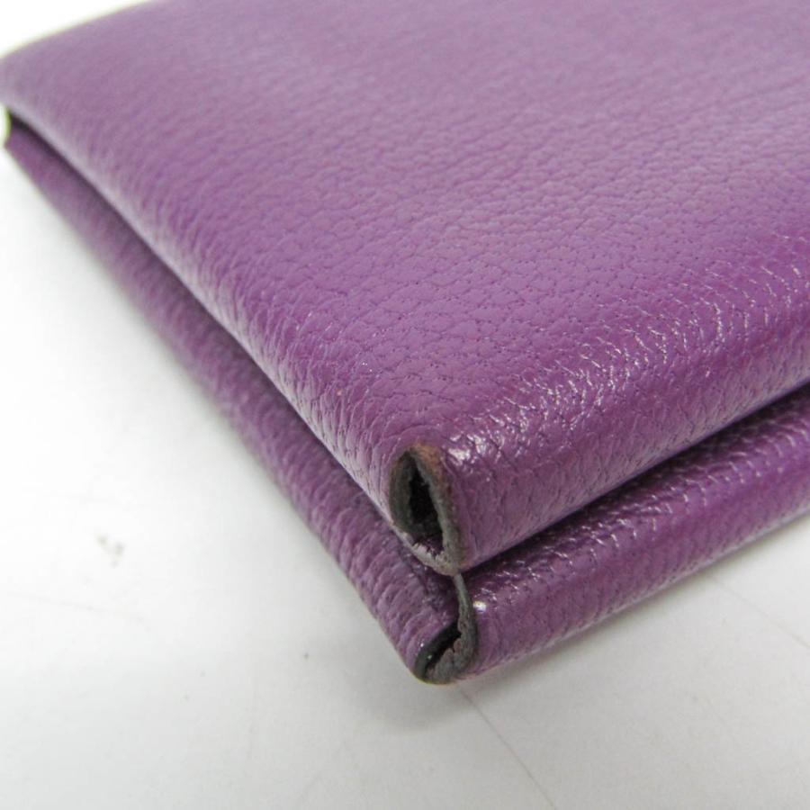 エルメス カルヴィ デュオ シェーブル カードケース パープル