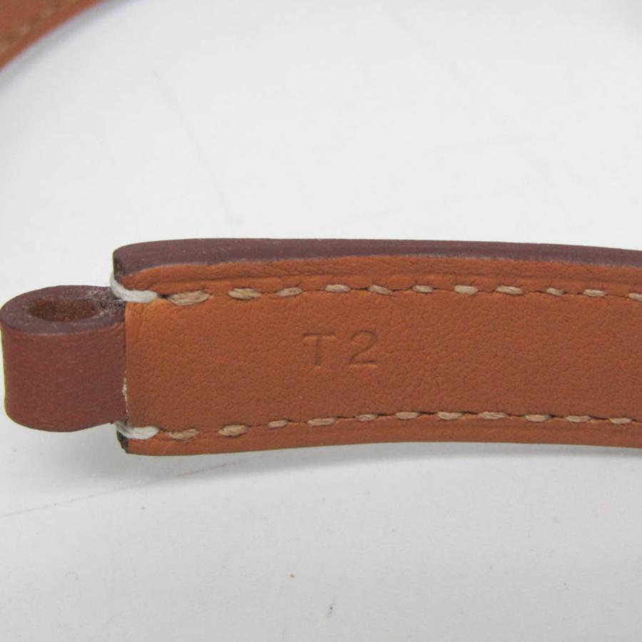 エルメス(Hermes) リヴァル ドゥブルトゥール レザー，メタル ラップブレスレット ピンクゴールド(PG)，ブラウン_6