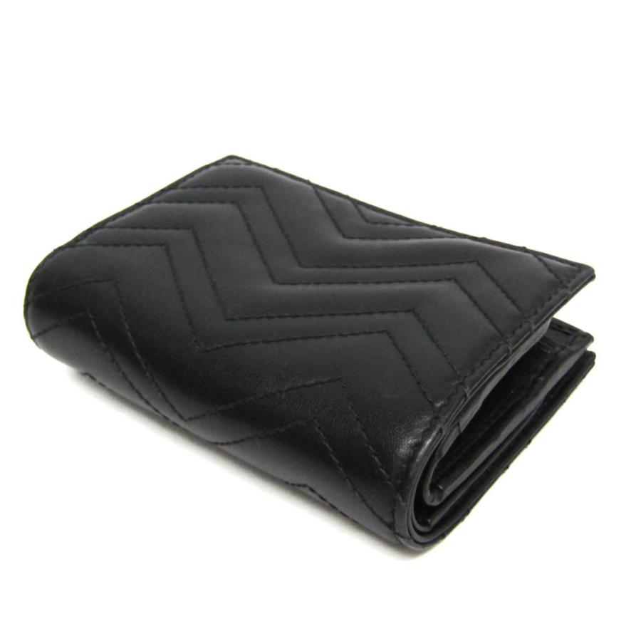 【美品】GUCCI グッチ マーモント 二つ折り財布 ブラック バイカラー GUCCI（グッチ） GGマーモント 773427 レディース レザー 財布（二