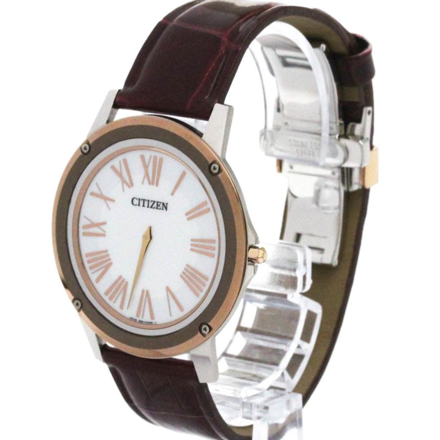 シチズン (CITIZEN) エコドライブ ステンレススチール レザー ソーラー メンズ 時計 AR5026-05A (未使用)の画像