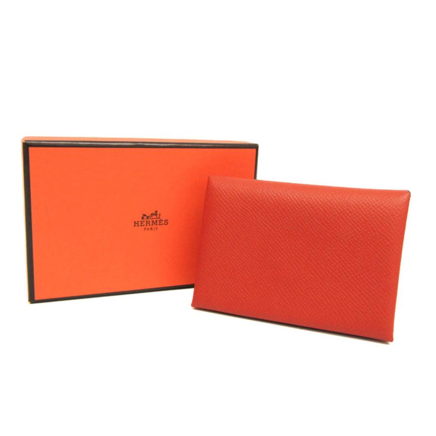 HERMES（エルメス） カルヴィ デュオ エプソン カードケース レッド