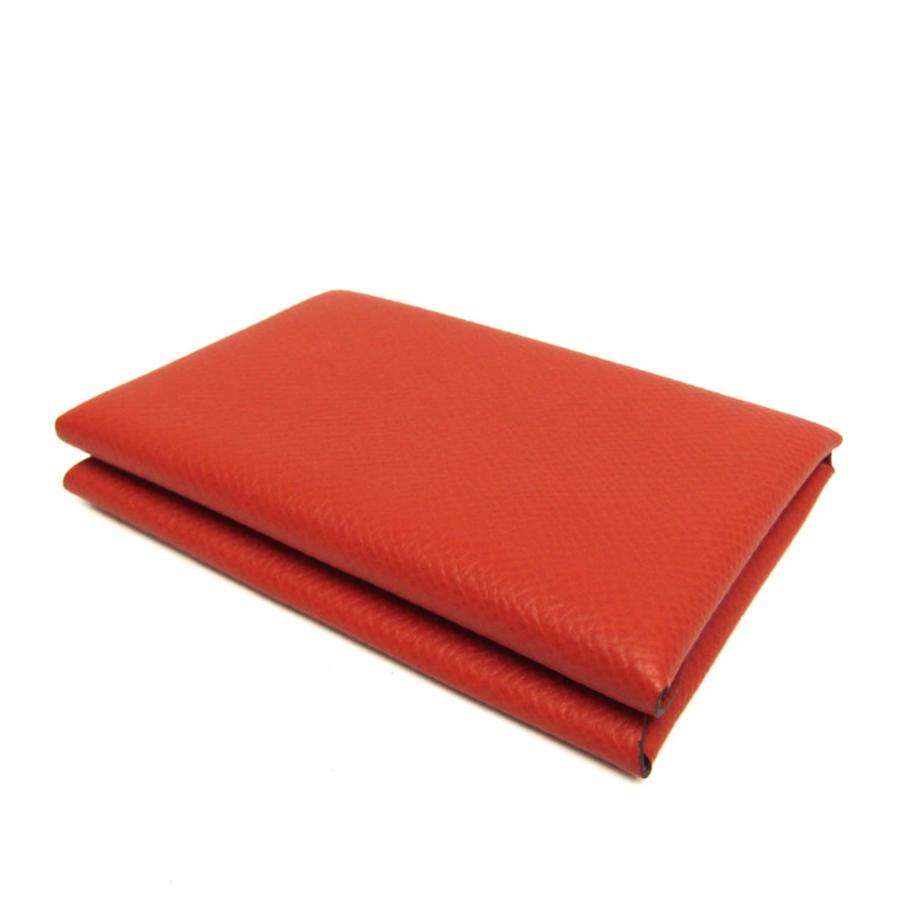 HERMES（エルメス） カルヴィ デュオ エプソン カードケース レッド